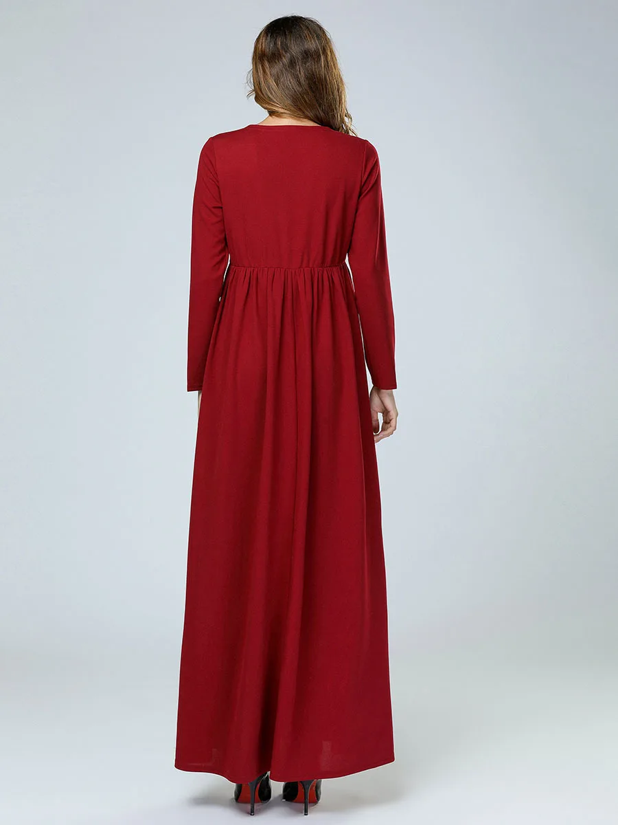 AbayaTurkish платье модное простое вышитое осеннее мусульманские халаты свободная