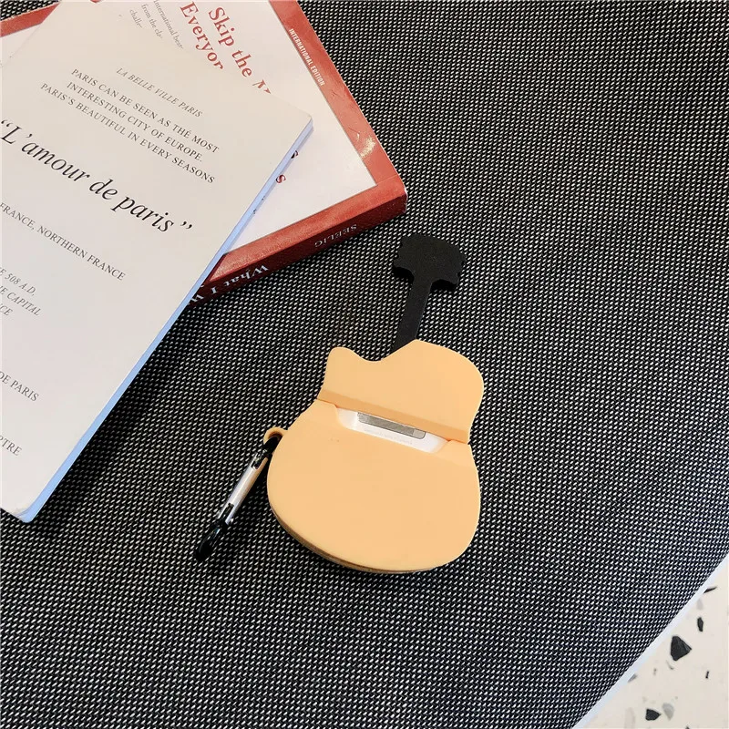 Модный чехол для наушников с гитарой Airpods 1 2 мягкий из ТПУ зарядного бокса AirPods