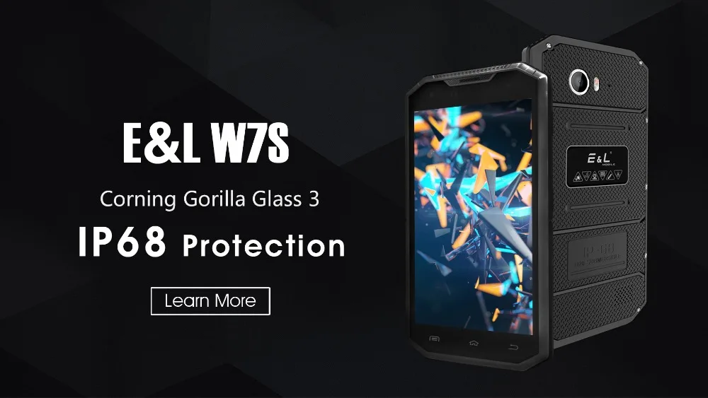 KENXINDA E& L W7S 2 Гб 16 Гб сотовый телефон IP68 EL W7S водонепроницаемый 5,0 дюймов Android 6,0 MTK6737 четырехъядерный до 1,3 ГГц 4G смартфон