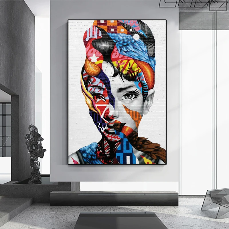 

Abstract Female Color Art Canvas Painting Character Posters and Prints Graffiti Wall Art Nordic Living Room Home Decoration