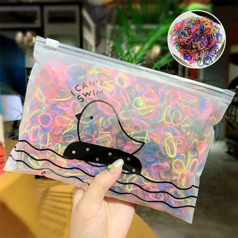 

1000 шт., одноразовые резинки для волос для девочек