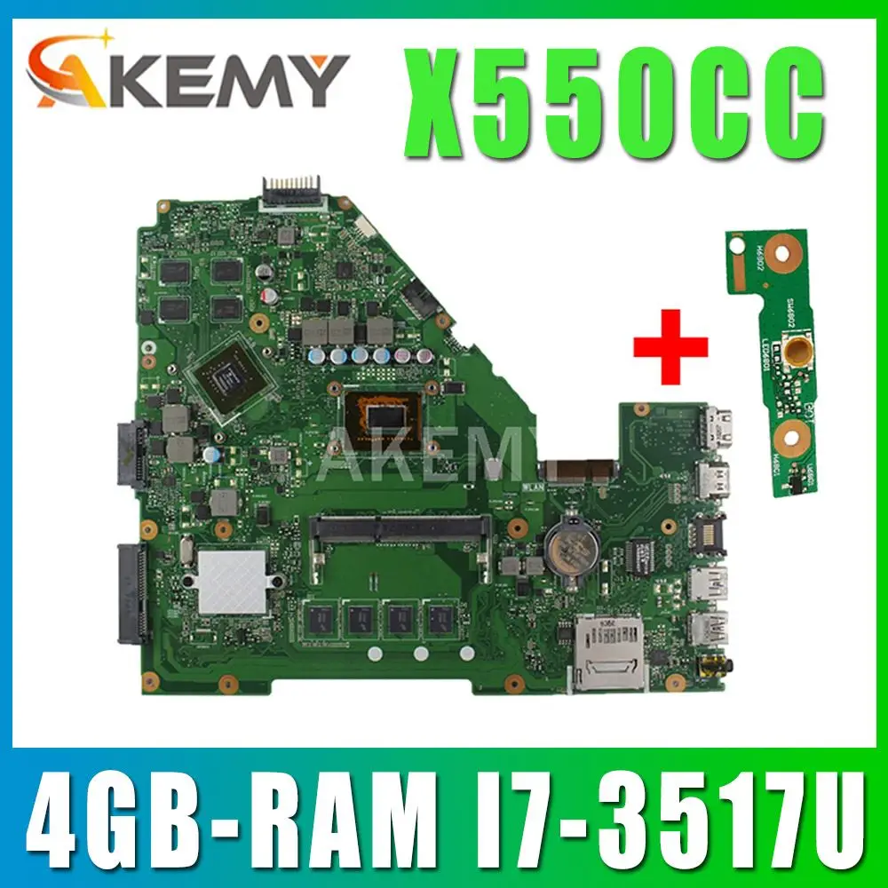 X550CC материнская плата для ноутбука ASUS A550C X550CL R510C оригинальная 4GB-RAM I7-3517U GT720M |