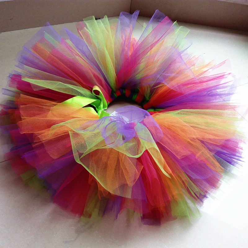 Лидер продаж Юбка пачка для маленьких девочек на день рождения Яркие цвета