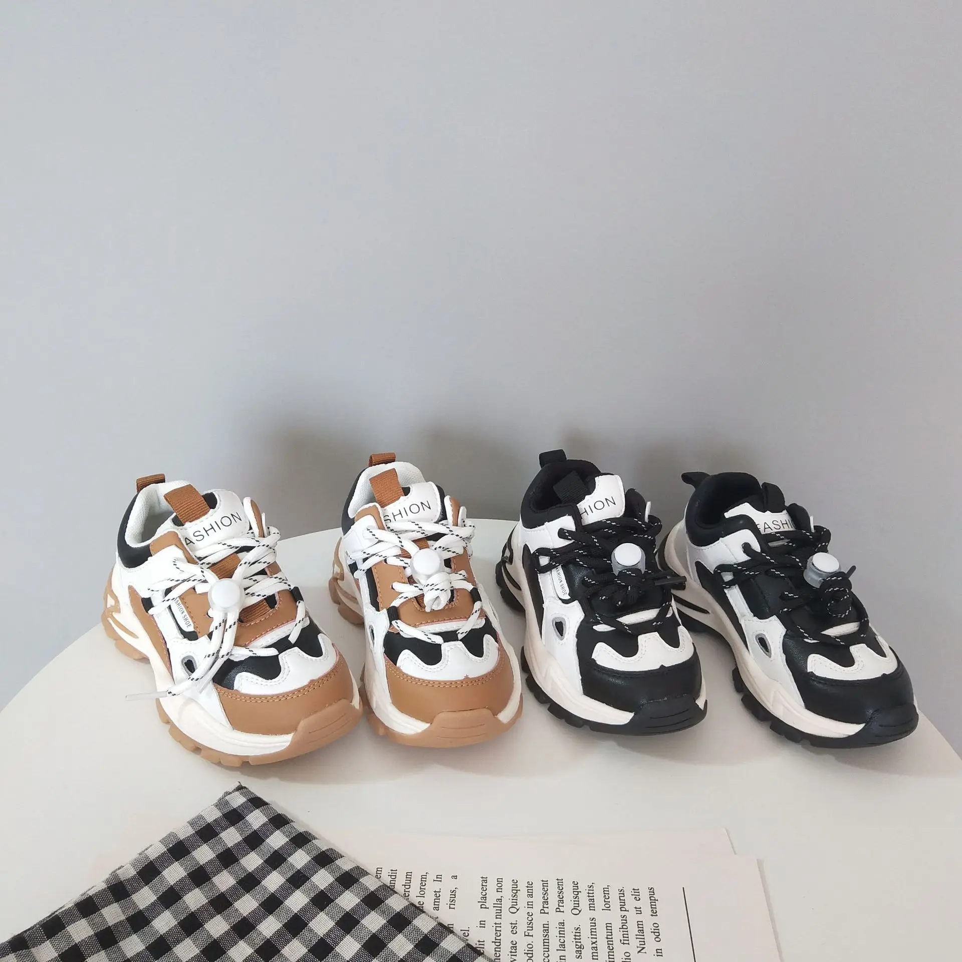 

Детские кроссовки без шнуровки, массивные, Брендовая обувь для мальчиков, повседневные модные кроссовки, черные, на осень