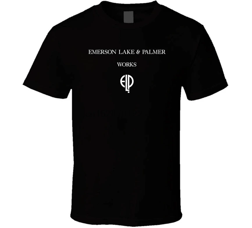 Новинка футболка с логотипом Elp Emerson Lake Палмера черная белая мужская бесплатная