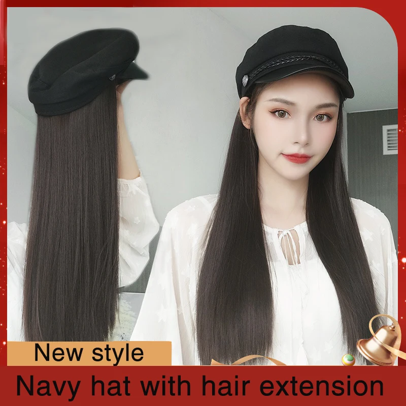 Новый длинный кудрявый/прямой парик MUMUPI с темно-синей шляпой наращивание волос
