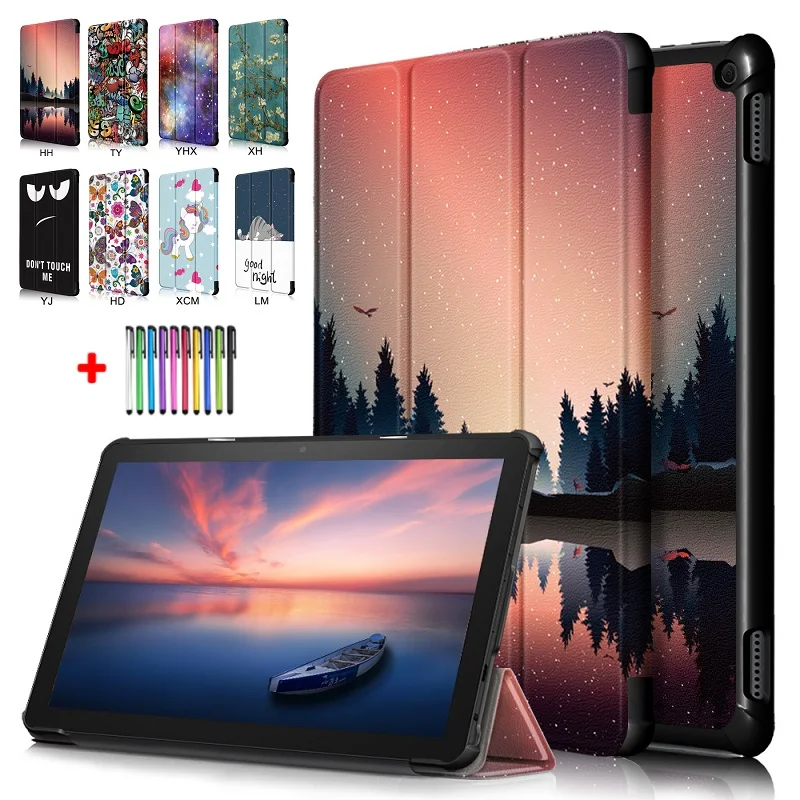 

PU Leather Cover Stand Case For Amazon Kindle Fire HD 10 2021 Tablet Case For New Kindle Fire HD10 HD 10 Plus 10.1" Smart Funda