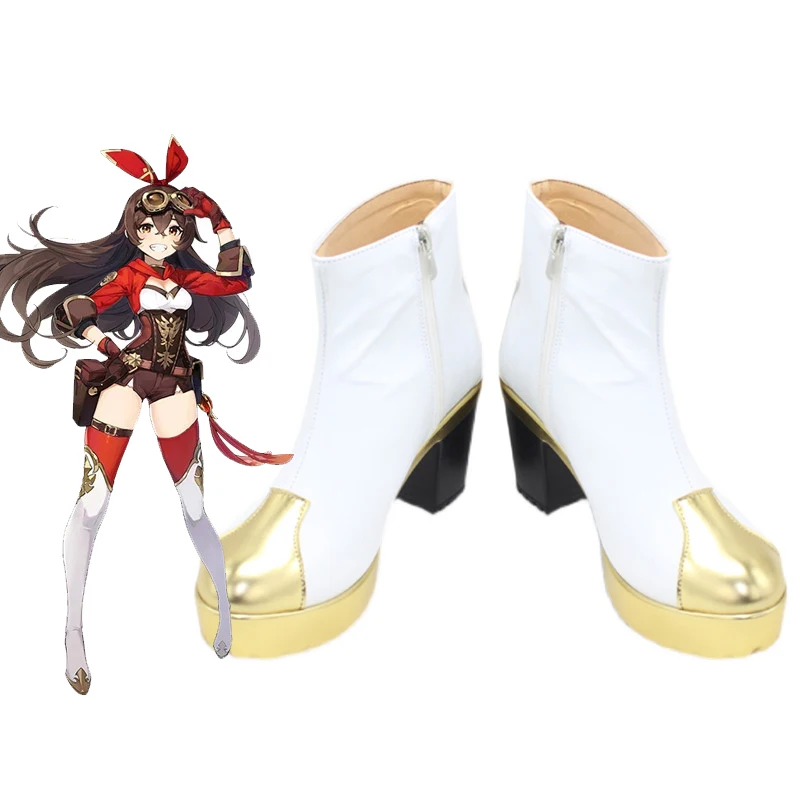 

Аниме Genshin ударные сапоги для косплея янтарные сапоги парик для косплея темно-коричневые волосы аксессуары для Хэллоуина карнавала