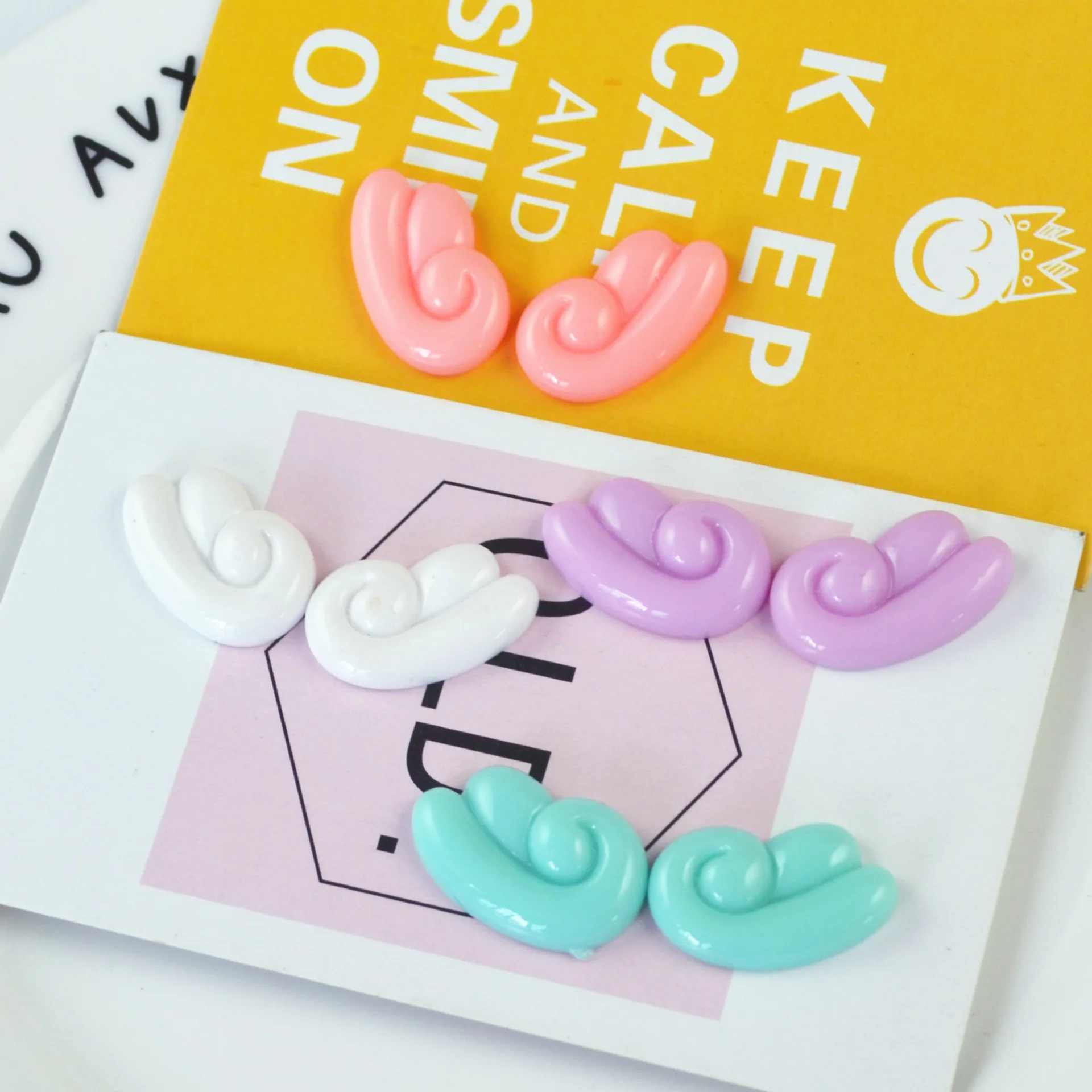 10 пар в комплекте Kawaii Смола ремесло с крыльями ангела полимерные Стразы плоские