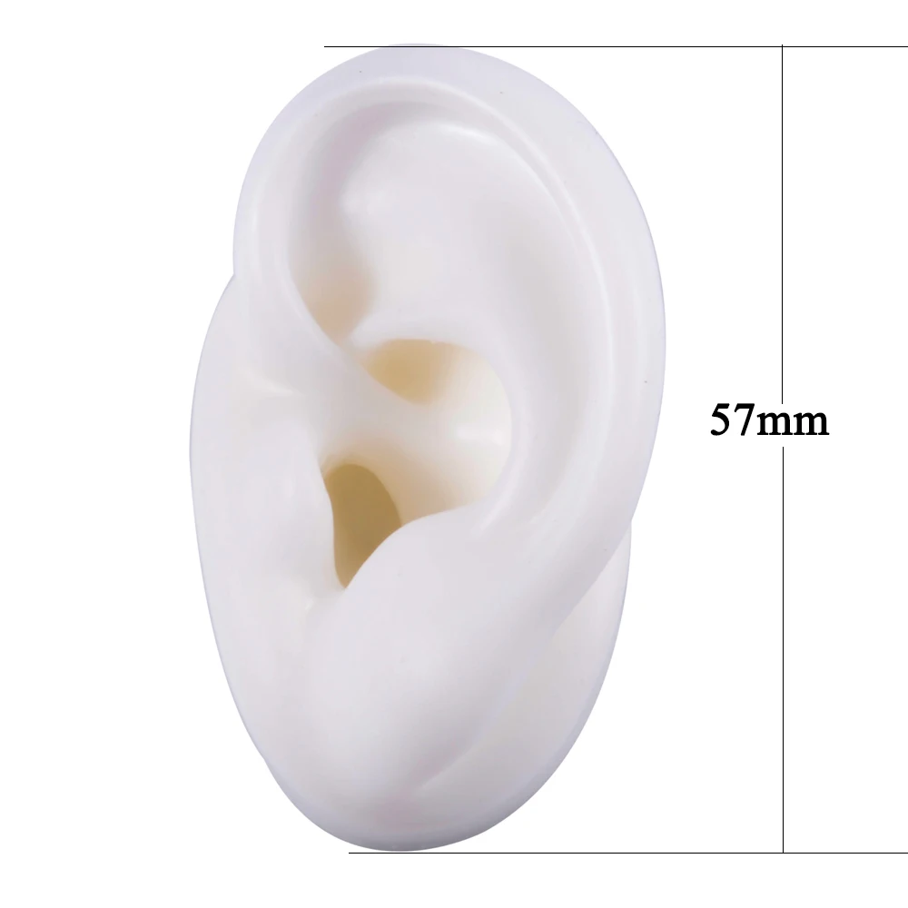 1PC Soft Ear Silicone Piercing Model Tattoo Practice Tools Earring Jewelry Display with Acrylic Display Stand Kit Hot Sale images - 6
