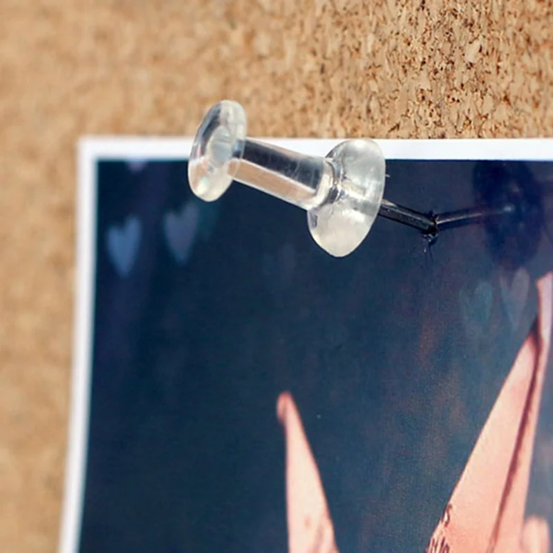 

Drawing Photo Wall Studs Office School Supplies 400Pcs!!! Colorless Transparent Push Pins Thumb Thumbtack Board