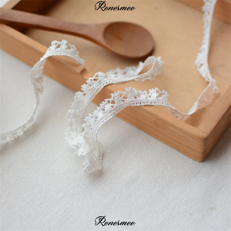 Эластичная хлопковая кружевная лента цвета слоновой кости для самостоятельной