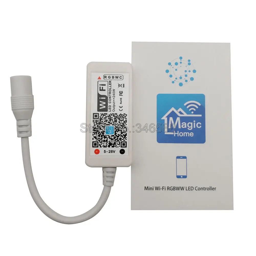 Magic Home мини беспроводной Wi-Fi RGB+ CCT управление Лер 12 В 24 в телефон приложение управление Alexa Google Home Голосовое управление для RGBCCT Светодиодная лента