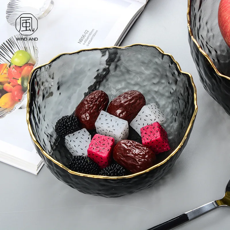 Стеклянная миска в японском стиле Пномпень Салатница одинарная тарелка для