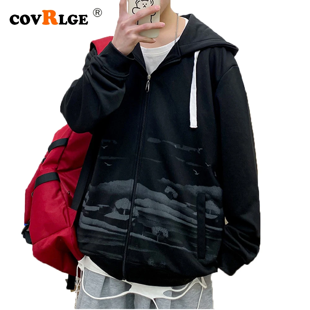 

Covrlge Hoodies Coat Long-sleeved Casual Sweatshirt Jacket Spring Autumn Fashion Men Korean Style Trendy Men's Clothing MWJ232