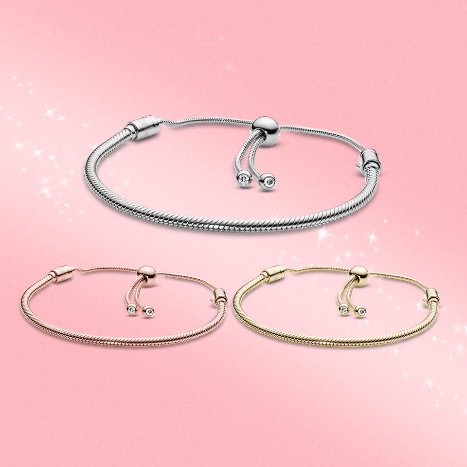 

2021 New Gift Jewelry Women Sterling Silver Beadeds DIY Designer Charms Fit Original Pandora Manualidades Beads Bangle Bracelets