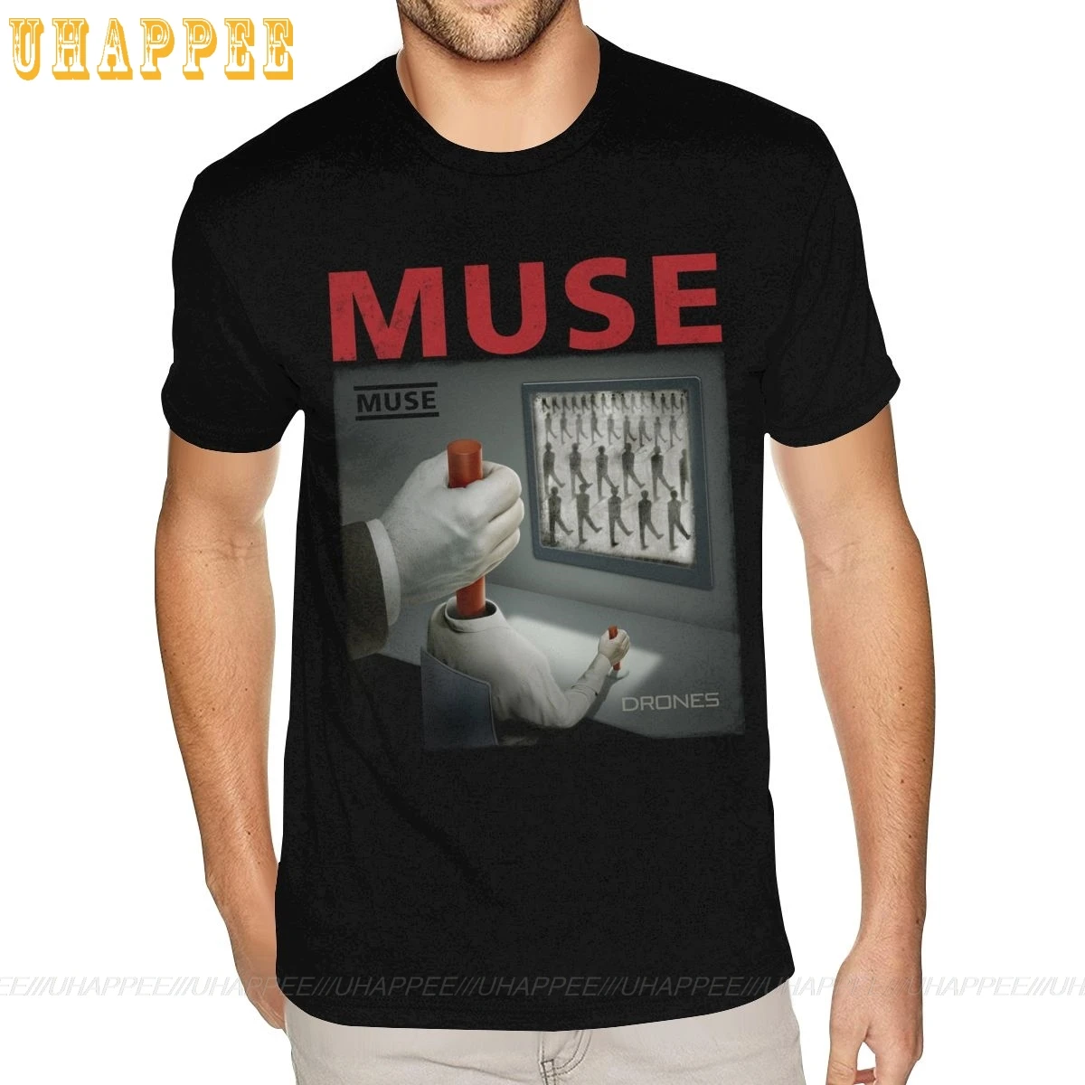 Харадзюку Муза дроны тройник для мужчин дешевые Заказные с коротким рукавом 100