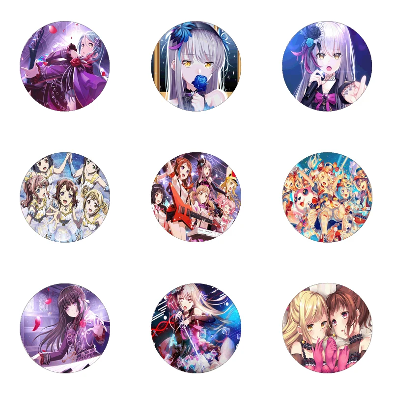 26 стилей 58 мм аниме челка мечта! Значок косплея юкина Минато броши булавки для женщин Rinko Shirokane украшение для рюкзака