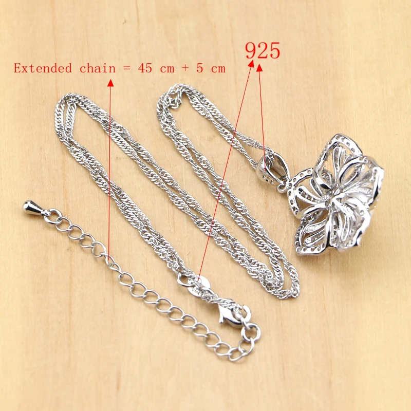 Цветок 925 стерлингового серебра ювелирные изделия пресноводный жемчуг с