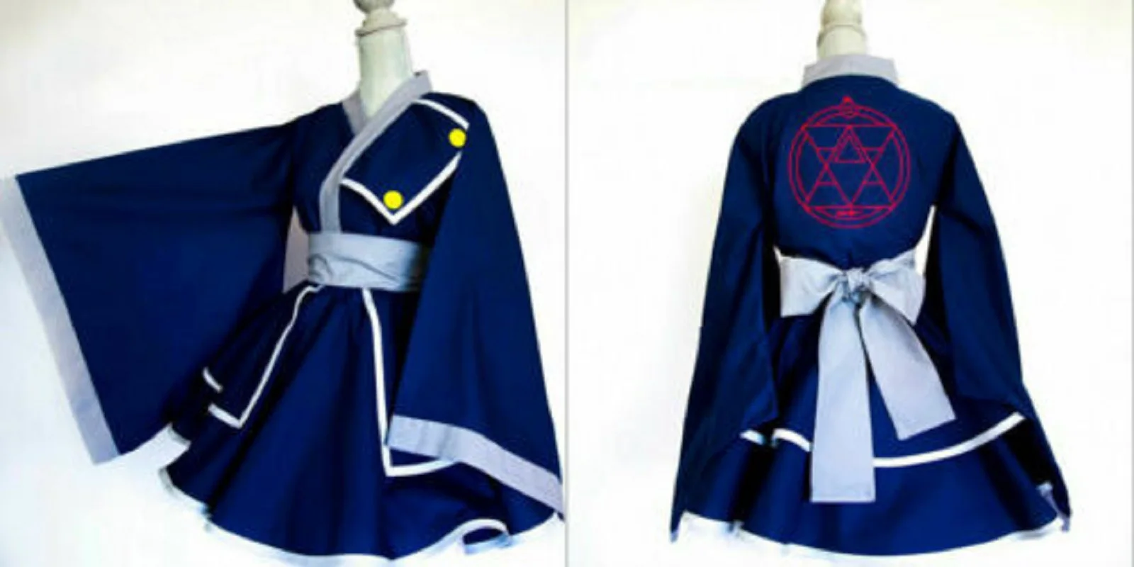 

NEW Full Metal Alchemist Roy Mustang Female Kimono Dress Cosplay costume