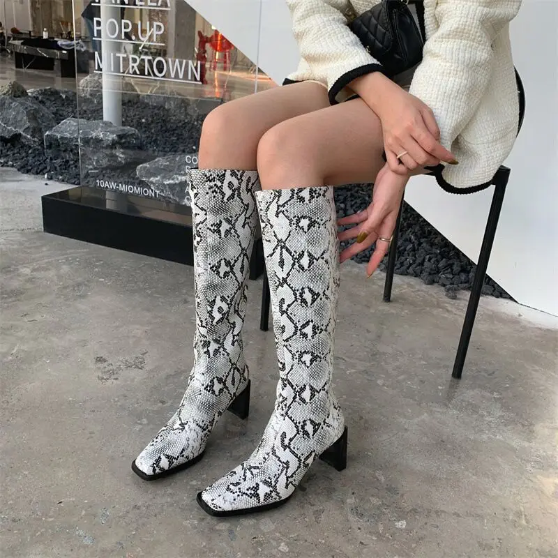 

Женские высокие сапоги до колена, привлекательные сапоги с острым носком, боковой молнией, на тонком высоком каблуке, зимние модные женские ...