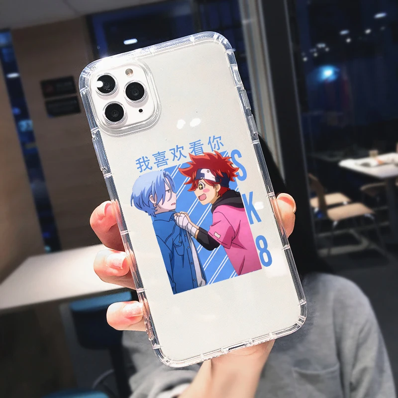 Милый прозрачный чехол Cute Anime Sk8 The Infinity для iPhone 11 12 Pro MAX 13 7 XR XS SE20 X 8 6Plus из мягкого силикона.