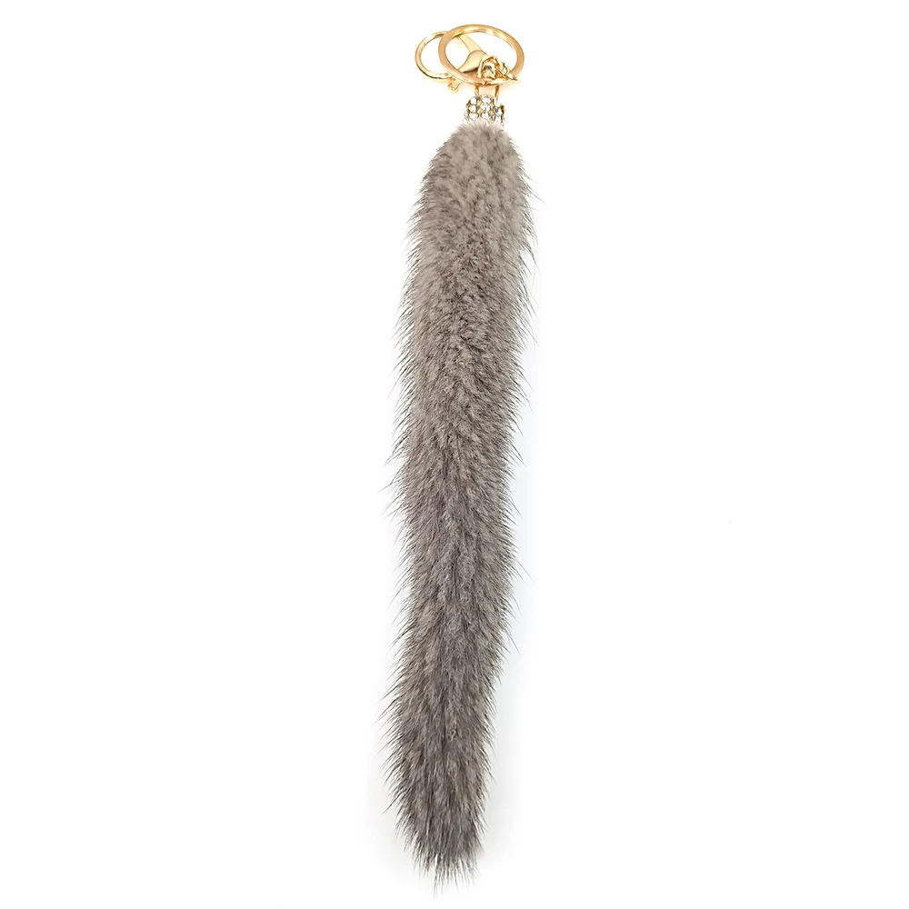 

Multi-color Fashion New High-end Real Mink Fur Tail Car Keychain Decoration Pendant