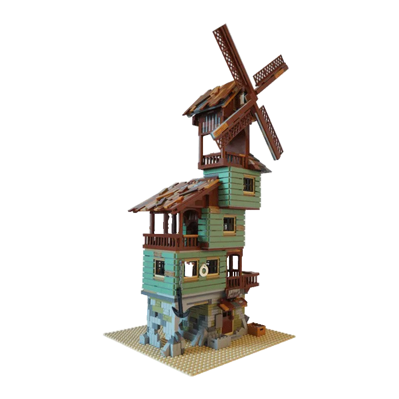 

MOC City Buildings Old Mill the Sea House Architecture City Street View Bricks Educational Building Blocks Kids Assembly Toys