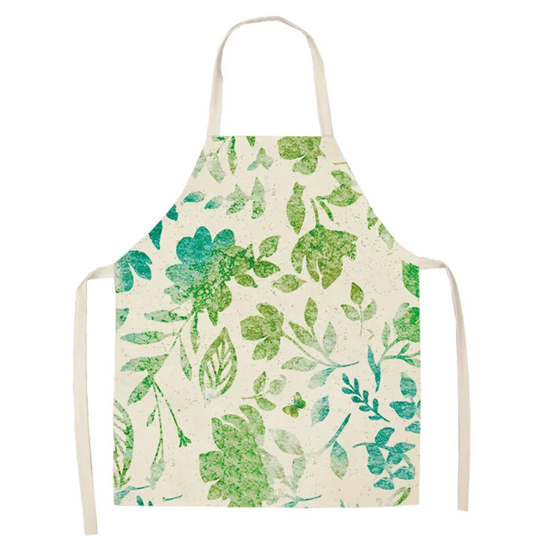 1 шт. листья Кухонный Фартук с узором для Для женщин из хлопка и льна нагрудники