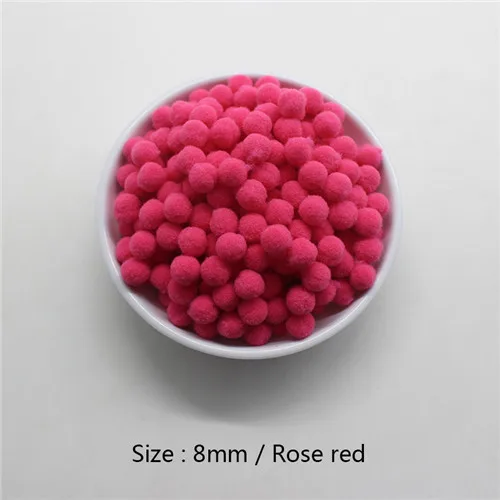 C 14 rose red 2000 шт, 8 мм, много вариантов, помпоны, мягкие помпоны, меховые шарики, сделай сам, для дома, сада, свадьбы, украшения, цветы, венки, одежда - Цвет: C 14 rose red