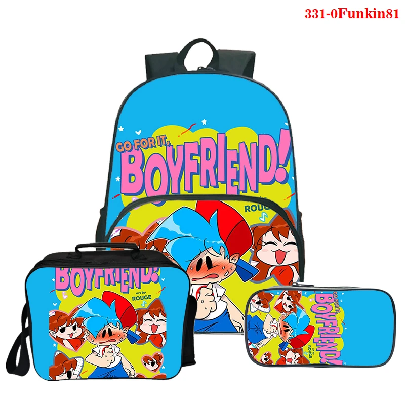 

Cute Friday Night Funkin Print School Bags for Girls Boys Game Backpack 3pcs/set Children Book Bag Schoolbag Student 3d Backpack