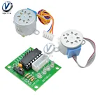 4-фазный шаговый двигатель с редуктором 28BYJ-48, 5 В12 В + модуль платы драйвера ULN2003 для Arduino, комплект сделай сам, 1 комплект