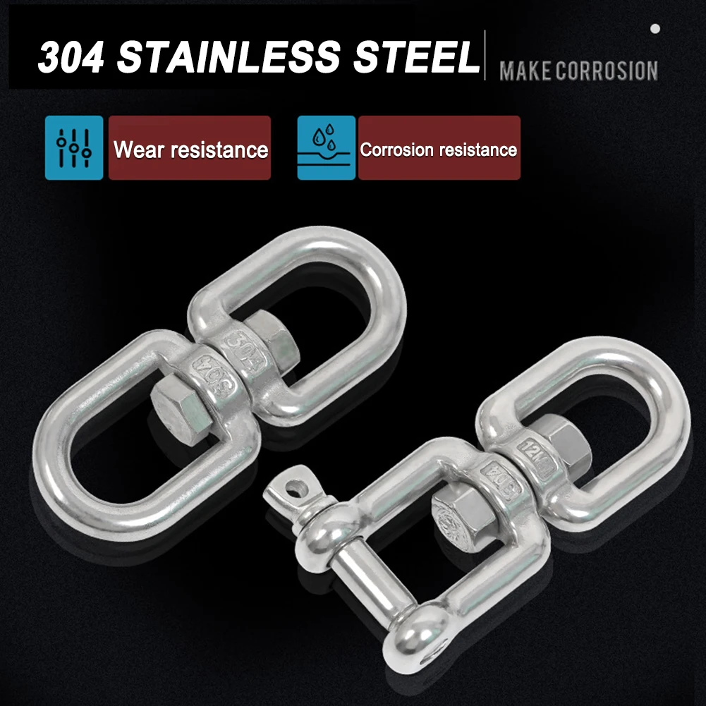 

Universal 304 Stainless Steel Anchor Chain Swivel Connector Marine Anchor Swivels Ring Shackle Hooks