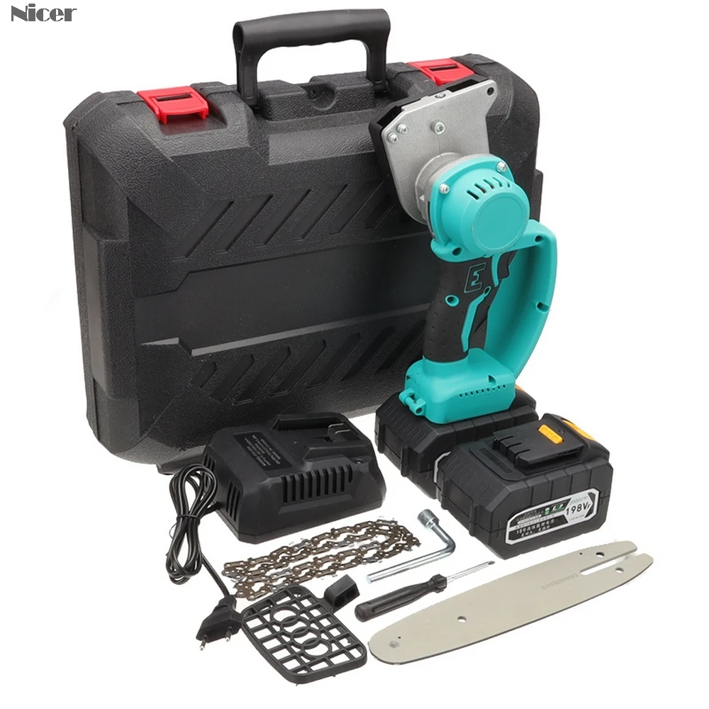 

1200W Electric Saw Chainsaw With 2 Lithium Ion Rechargeable Battery Wood Cutters Brushless Motor Chain Saw Power Tools