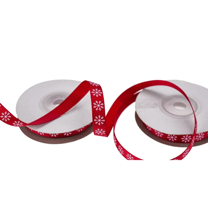 2 рулона ленты для снежинки 3/8 дюйма 10 ярдов Рождественская лента подарочная