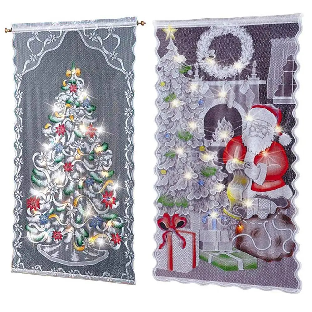 2 шт. Рождественская штора с Санта Клаусом принтом оленя занавеска s для спальни