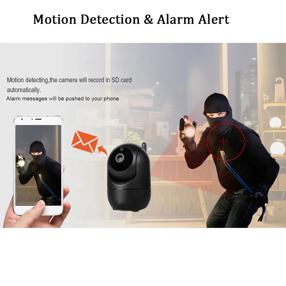 wifi camera black smart 1080p hd cloud home security camera auto tracking network wireless cctv video surveillance ip camera free global shipping