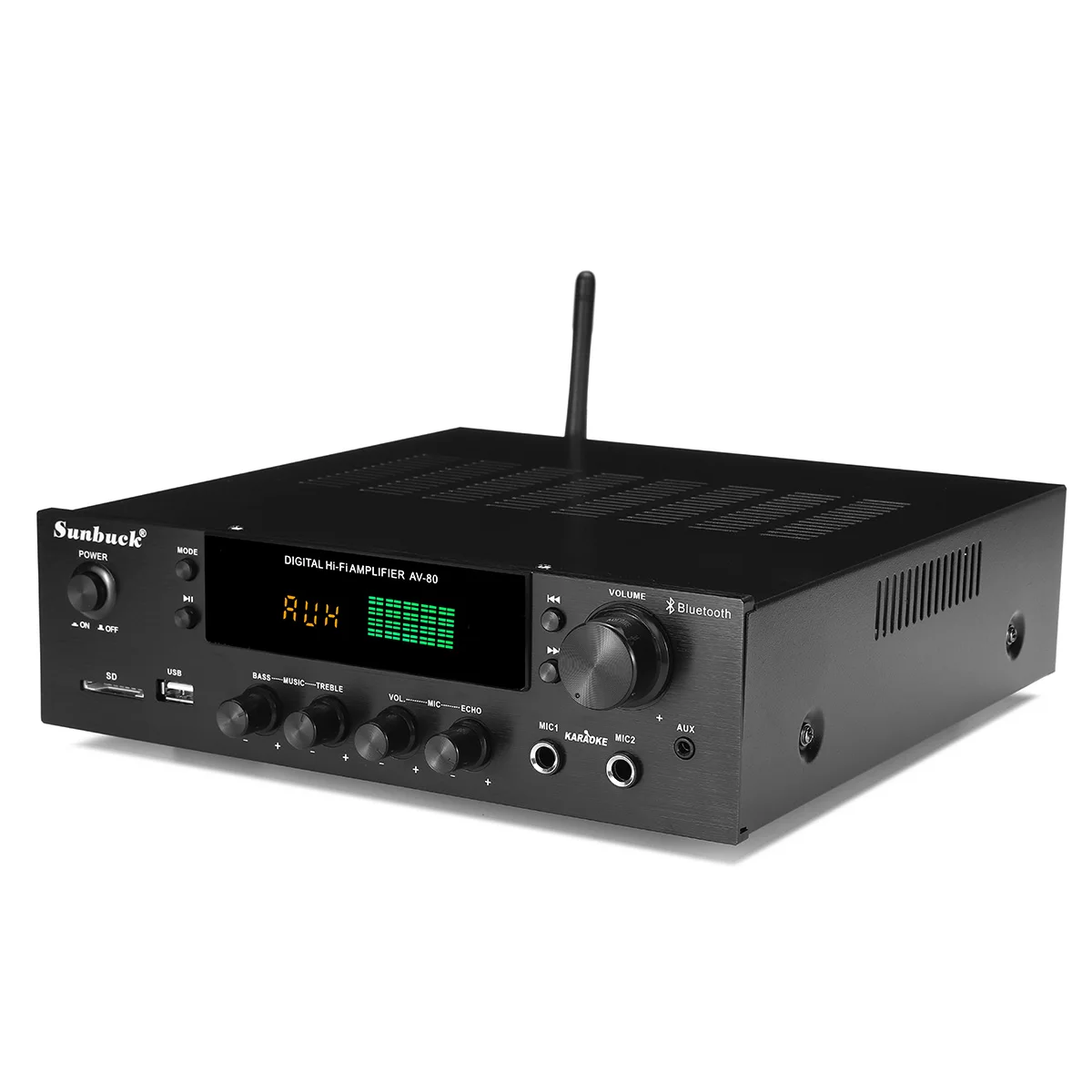 Стерео усилитель Sunbuck 2000 Вт bluetooth Hi Fi 2 0 аудиомощность дистанционное управление