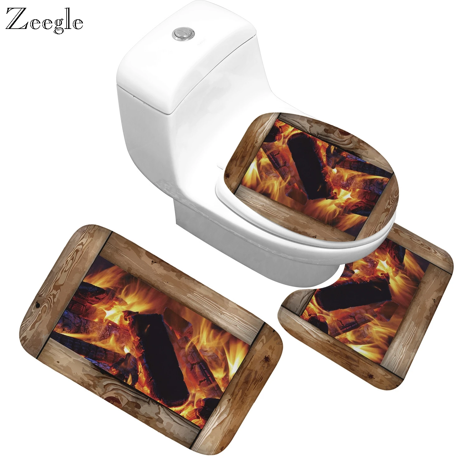 

3 шт., фланелевые коврики для унитаза, из полиэстера