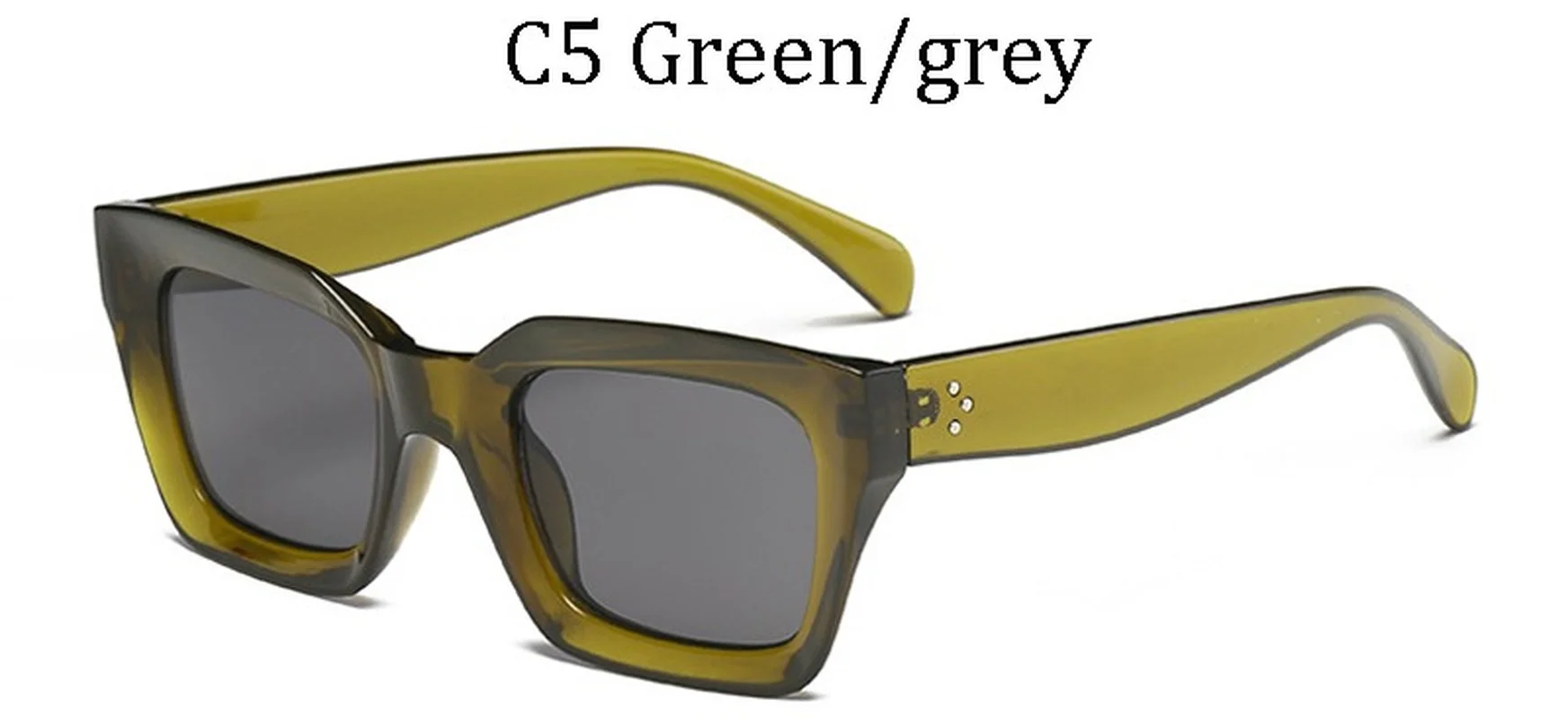 

2021 Square Small Retro Sunglasses Women Cat Eye Brand Designer Sun Glasses Ladies Rivet Clear Shades Eyeglasses UV400