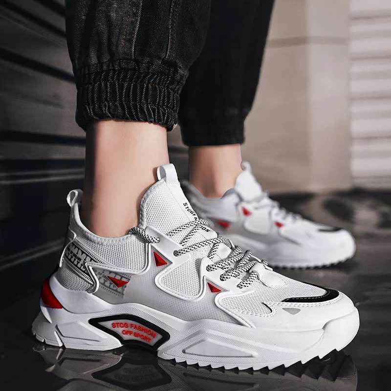 

CYYTL Men's Sneakers Running Walking Gym Shoes Casual Outdoor Sports Breathable Ankle Teenager Boys Tennis Increased Footwear