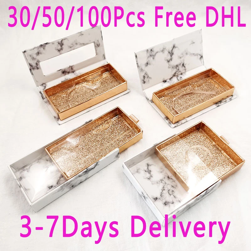 30/50/100Pcs Mix Lash Packaging Wholesale Empty Lashes Packaging Boxes  25MM Mink Lasehs Case Eyelash Packaging