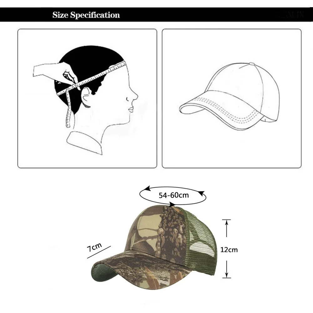 

Women Men Adjustable Camouflage Summer Cap Mesh Hats Baseball Hat Shade 2020