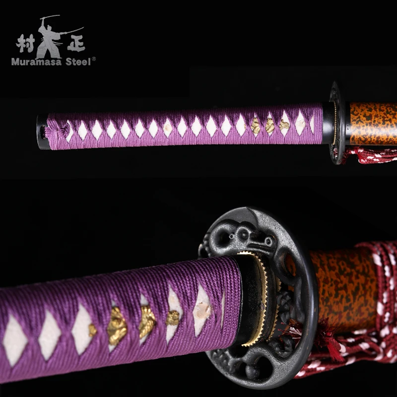 

Handmade Japanese Sword-Real Katana-T10 Steel Blade Series-Clay Tempered With Real Hamon Razor Sharp-Black/Brown Dragon Swords