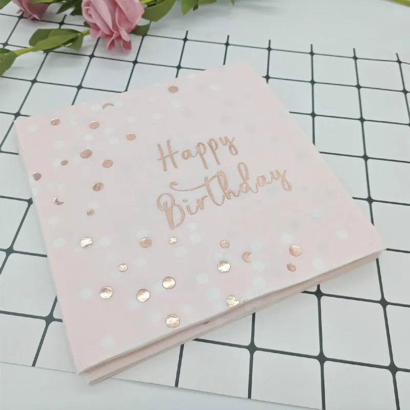 

5 Packs Birthday Christmas Party Napkins Happy Birthday Letters Paper Decoration Supplies Kid Party Decration Serviette Supply