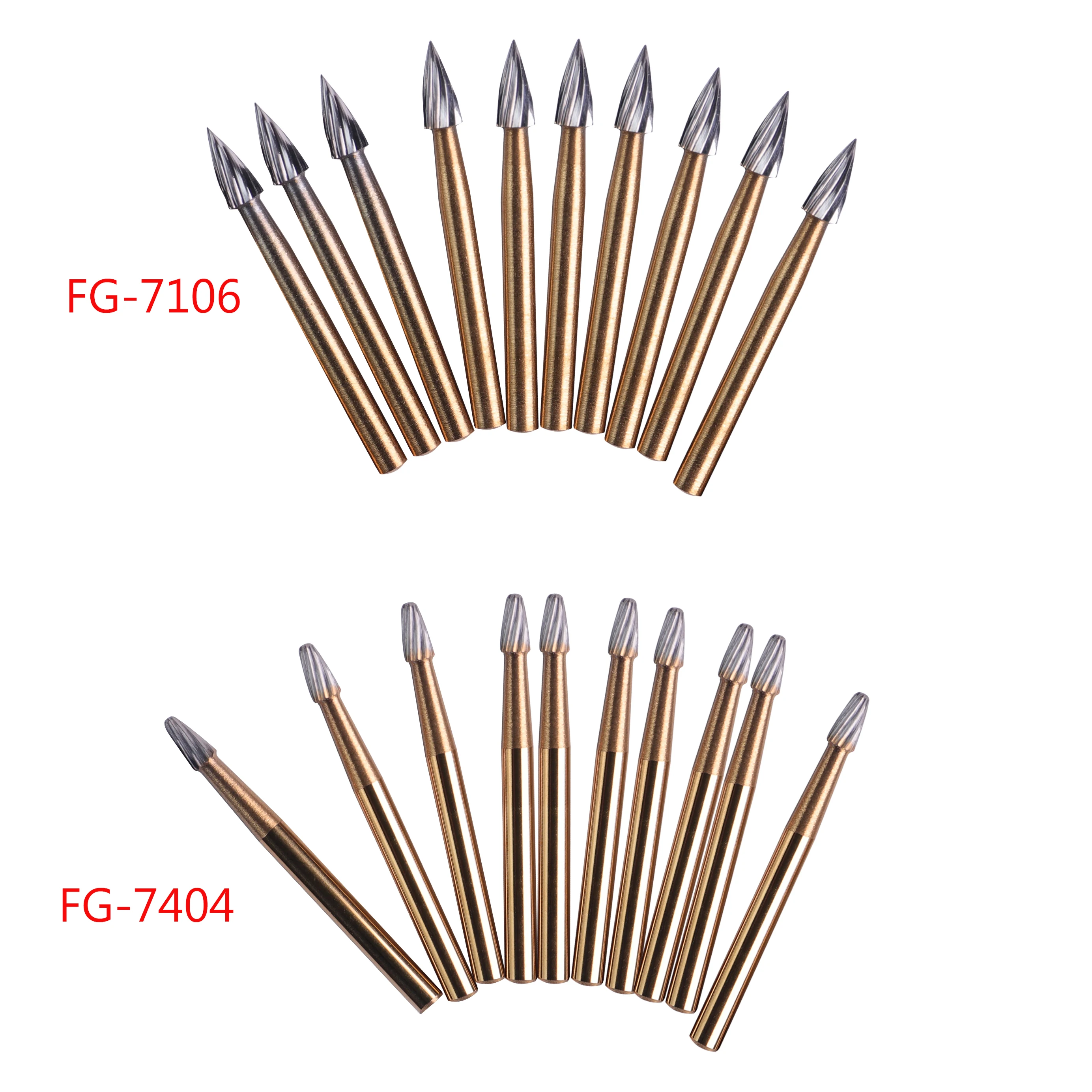 10 Pcs/Box Dental Tungsten Carbide Bur Diamond Drills Lab High Speed Handpiece Titanium Plated Polish Burs FG 7803/7714/7901