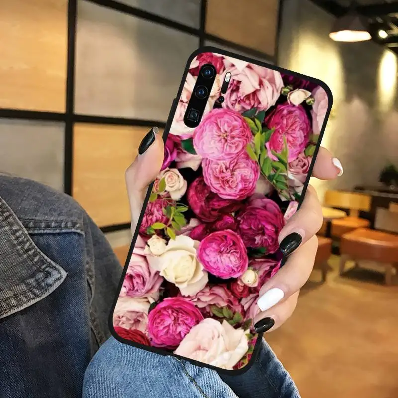 

beautiful peony flower Phone Case For Huawei P9 P10 P20 P30 Pro Lite smart Mate 10 Lite 20 Y5 Y6 Y7 2018 2019
