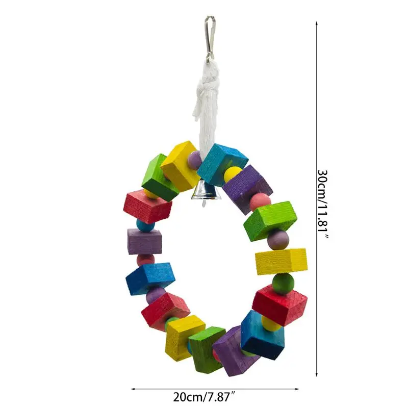 

Wooden Bird Swing Perch Parrot Hanging Toy for Small Sized Birds