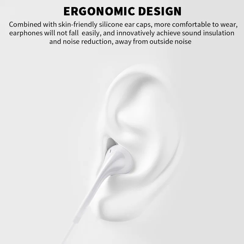

Type C Earphone with Mic Volume Control Wired Headset In-Ear Headphones HIFI Chip Inbedded Continual Digital Audio