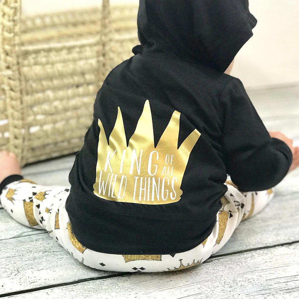 

Personalised newborn boy organic cotton king of the wild things Custom baby boy coming home outfit first outfit Baby boy set